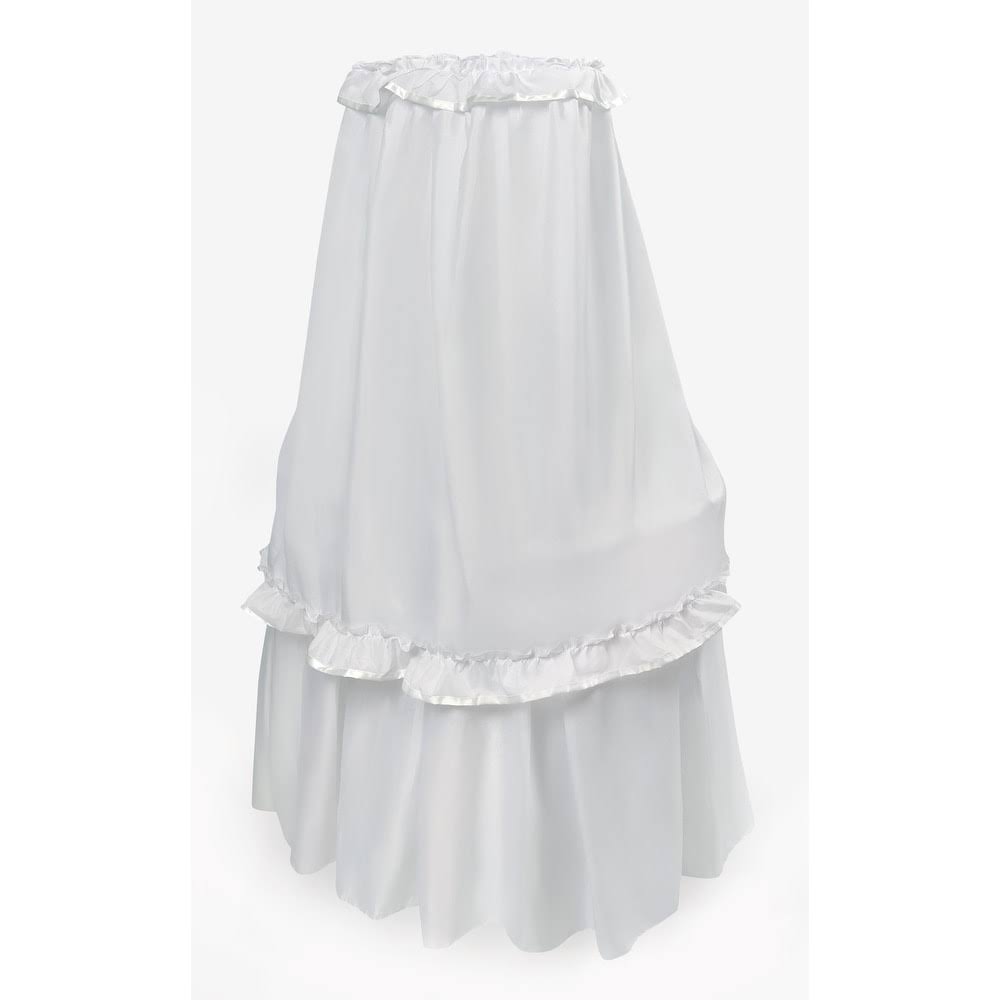 Gray/White Baby Bassinet with Canopy Bedding R63462