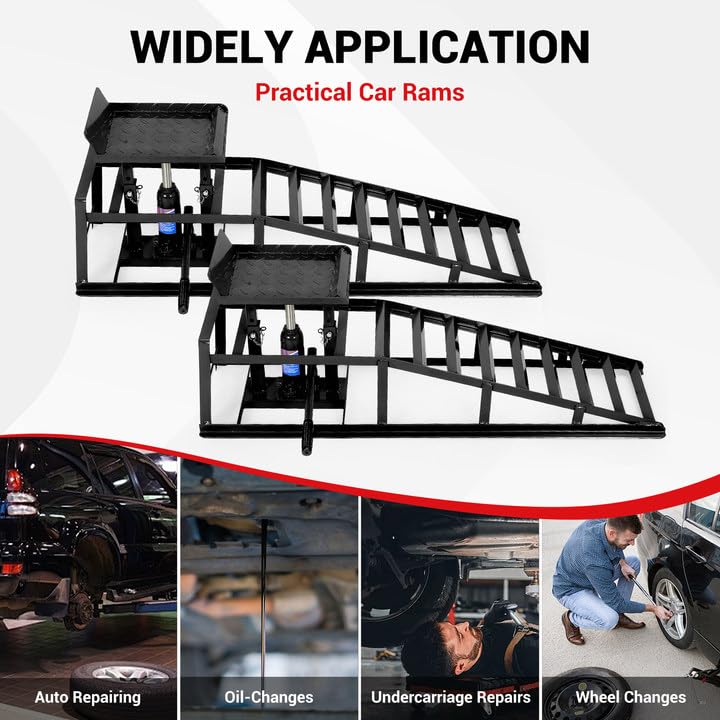 2PC 5Ton Hydraulic Car Ramps J412