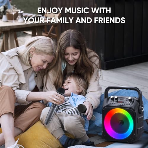 Portable Bluetooth Karaoke Machine with 2 Wireless Microphones S11638