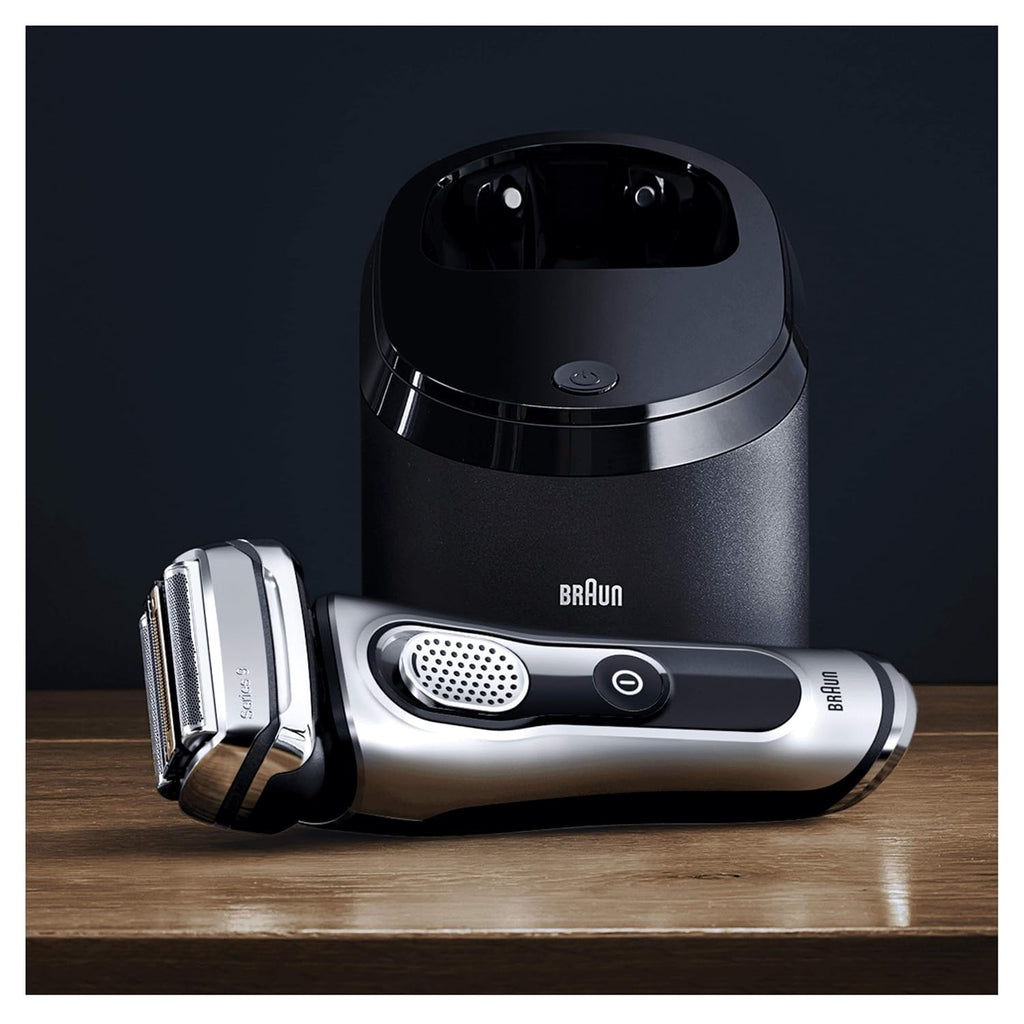 Silver Electric Shaver with Clean & Charge Station and Travel Case K56091