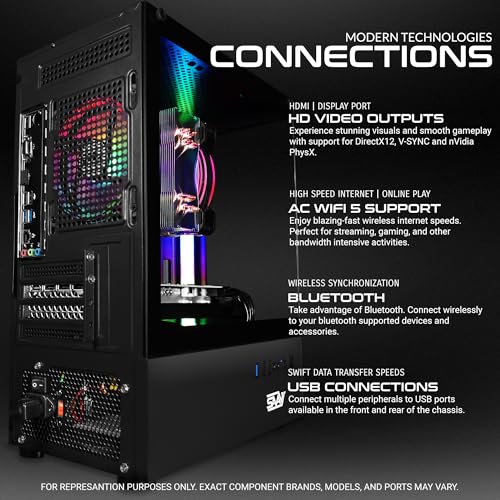 Intel i5 3.4GHz 16GB RAM 512GB NVME Gaming PC with Monitor 22in F588