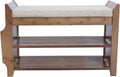 2 Tier Bamboo Shoe Bench with Seat Cushion L766