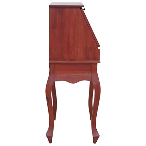 Brown Solid Wood Secretary Desk with Flip Top U468595