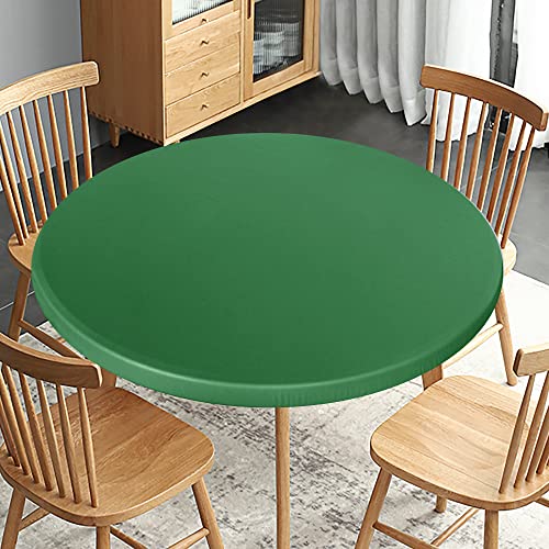 Reversible Waterproof Elastic Stretch Round Tablecloth, Red Z324