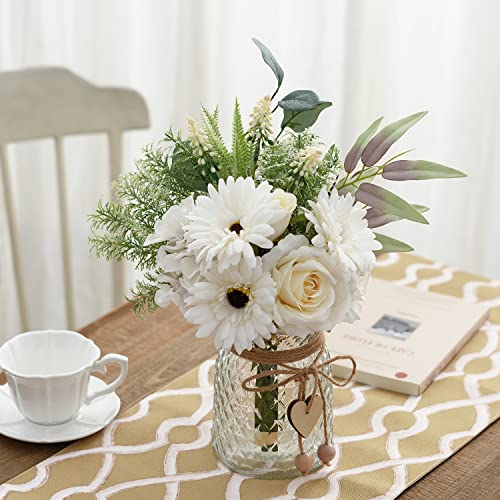 Artificial Flowers with Vase, Faux Silk Flowers Arrangement S322648