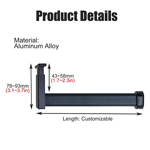 10 20 30 40 50 60 70 80cm Heavy Duty Closet Rod with Screws & Flange S751184