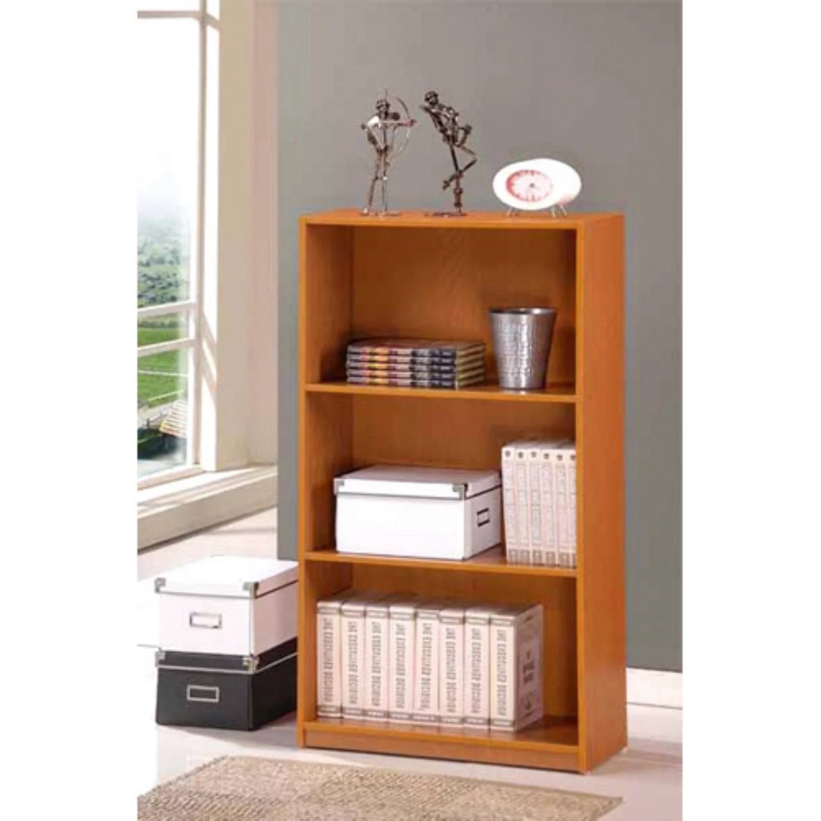 3-Tier Espresso Bookcase Storage Shelves F472265