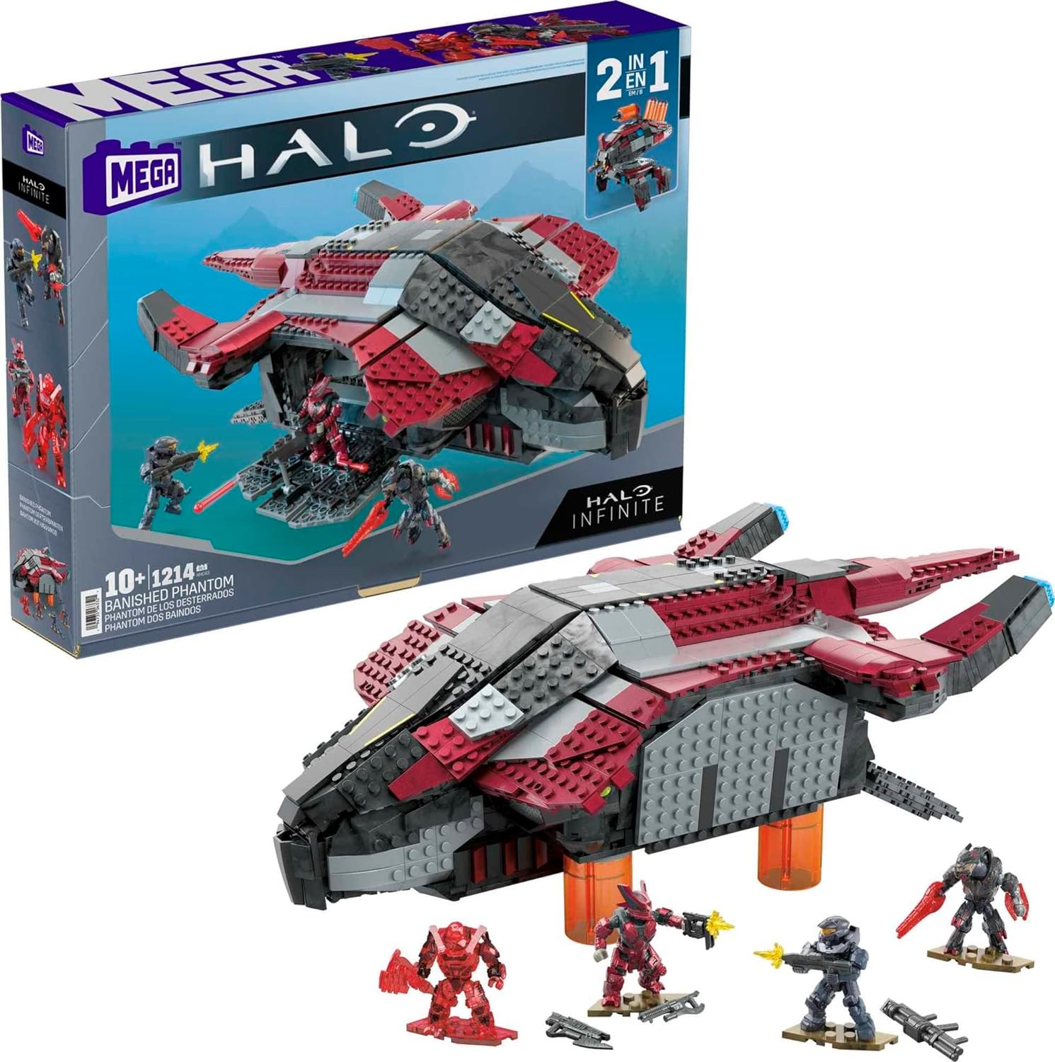 1214 Pieces Banished Phantom Aircraft Building Set with 4 Micro Action Figures Y907