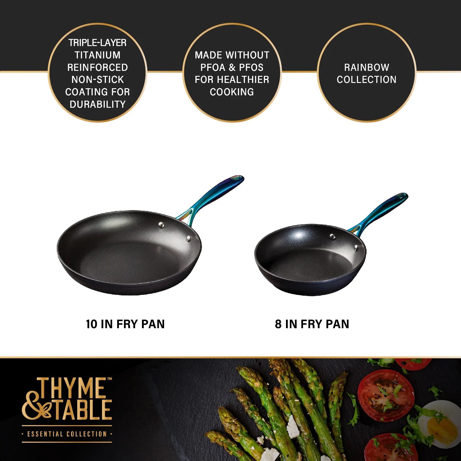 12-Piece Non-Stick Black & Rainbow Cookware Set N846022