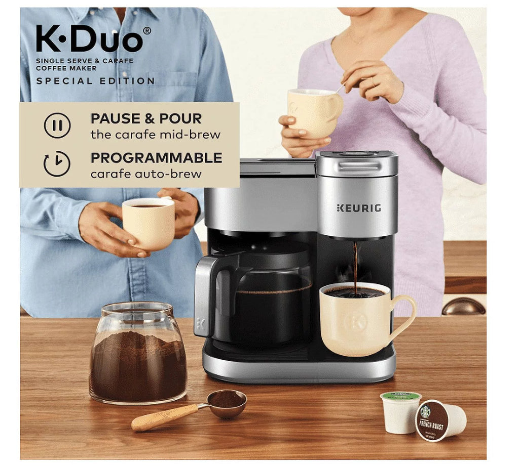 Silver Single Serve and 12-Cup Drip Coffee Maker U507