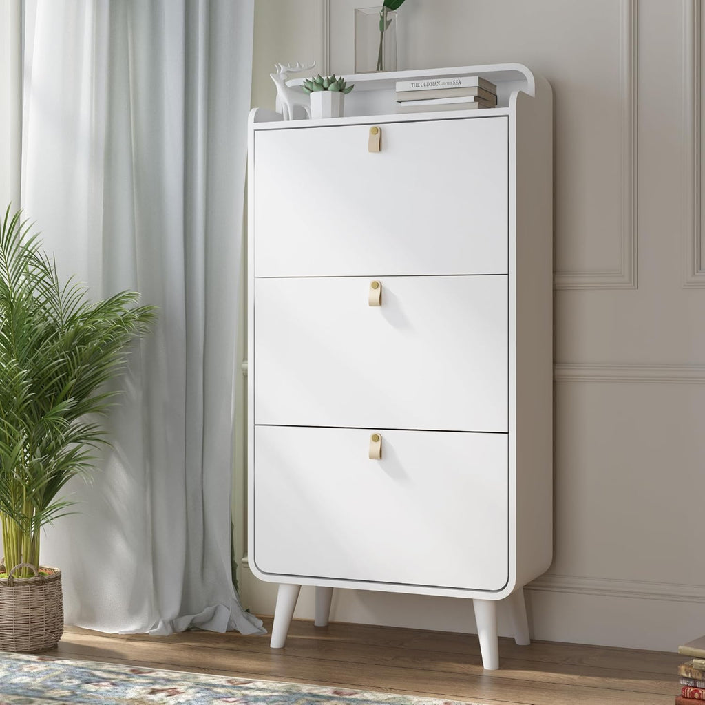 White 3 Drawer Shoe Cabinet S674033