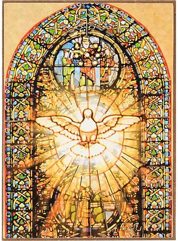 Holy Spirit Stained glass Print on wood N16078