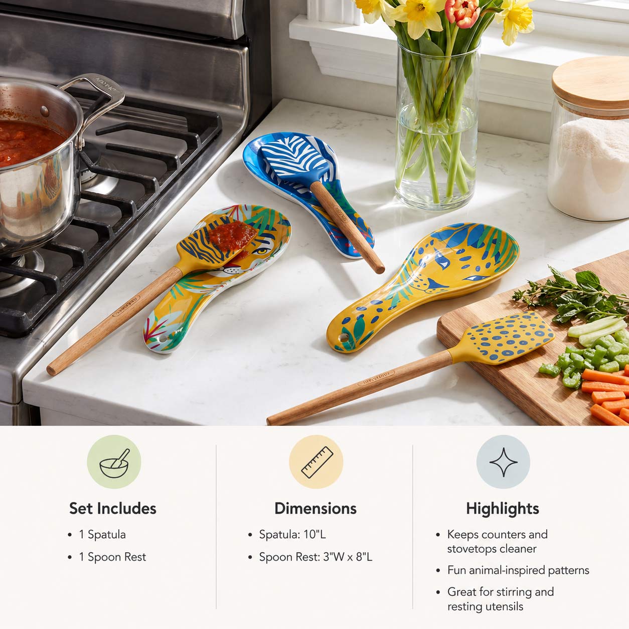 Farberware Spoon Rest and Spatula Set