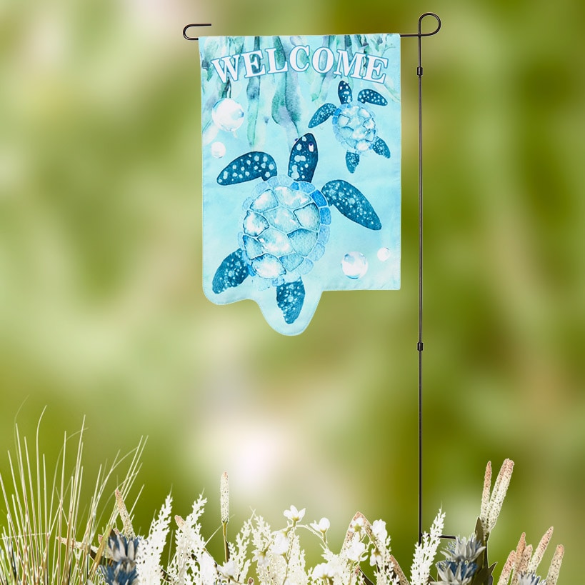 Turtle or Beach Chair Garden Flag With Stake W690