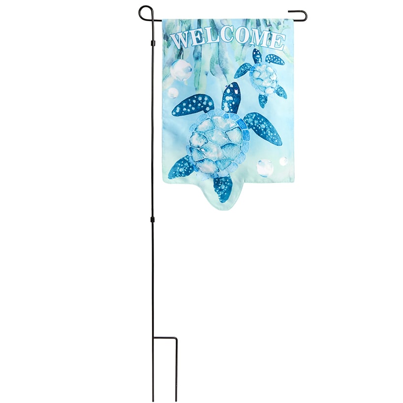 Turtle or Beach Chair Garden Flag With Stake W690