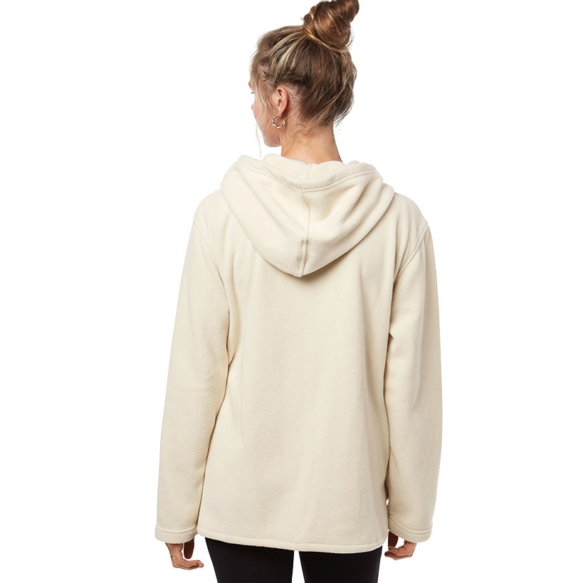 Women's Button-Up Fleece Jacket with Hood