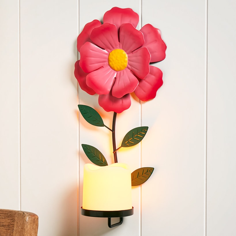 Flower LED Candle Sconce J9960