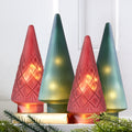 Burgundy Snowflake Glass Tabletop Tree M956874