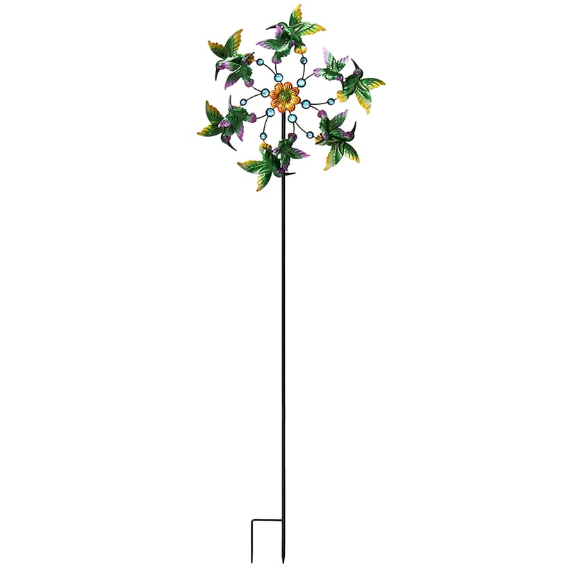Garden Wind Spinner Stakes with Ladybug, Hummingbird, and Butterfly