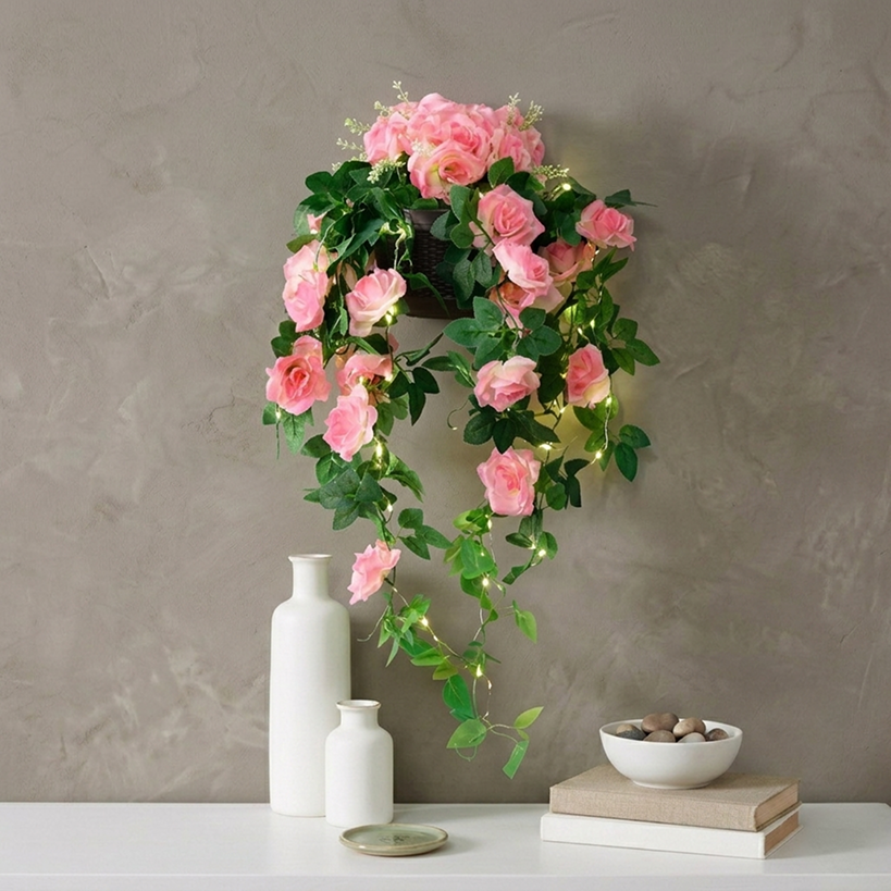 Lighted Wall Hanging Flower Cascade F406723