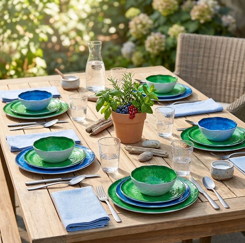 Vibrant Melamine Dinnerware Set for 4 F82355