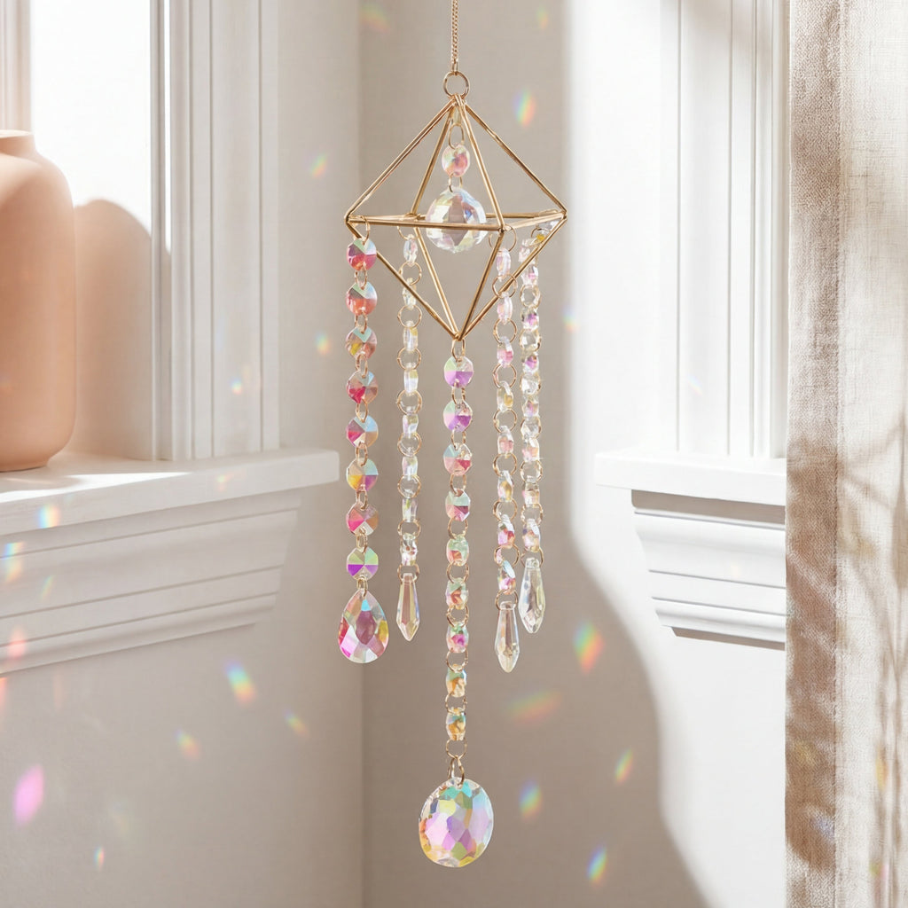 Glass Hanging Suncatcher- Decorative Art Glass Window Decor