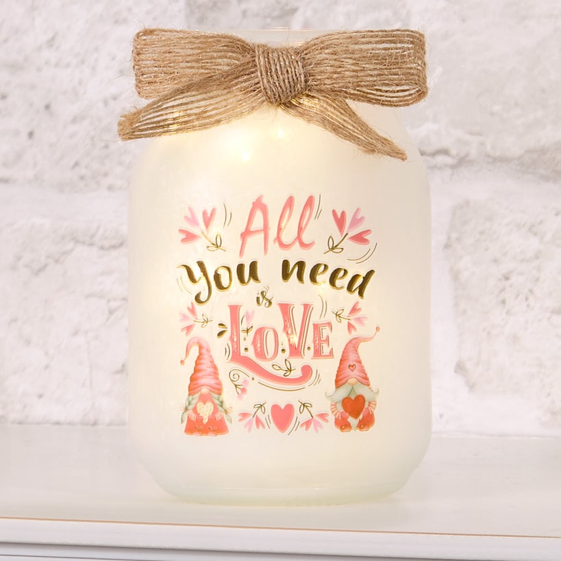 St Patrick's or Valentine's Fairy Light Mason Jar
