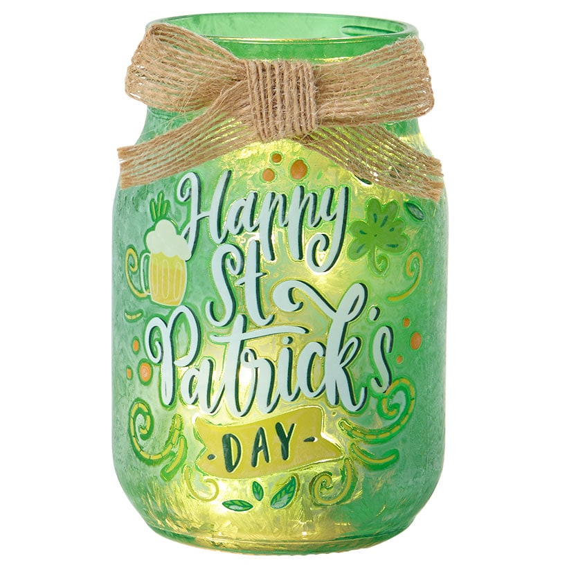 St Patrick's or Valentine's Fairy Light Mason Jar