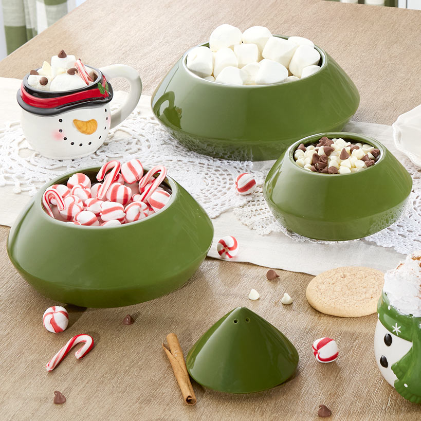 Holiday Stackable Serving Bowls 4 Pc.