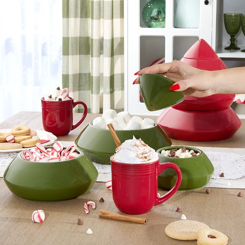 Holiday Stackable Serving Bowls 4 Pc.