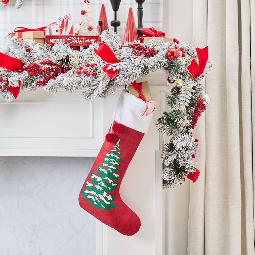 Classic Holiday Christmas Tree Stocking