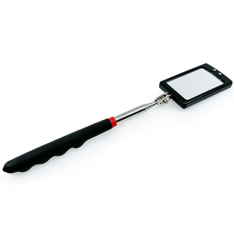 Telescoping Illuminated Mirror For Inspections with 360 Degree View