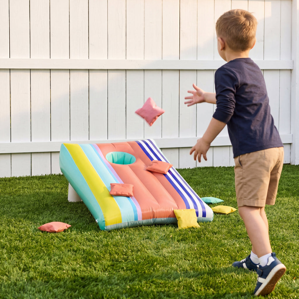 Inflatable Cornhole Bean Bag Toss Game - Durable Indoor and Outdoor Fun