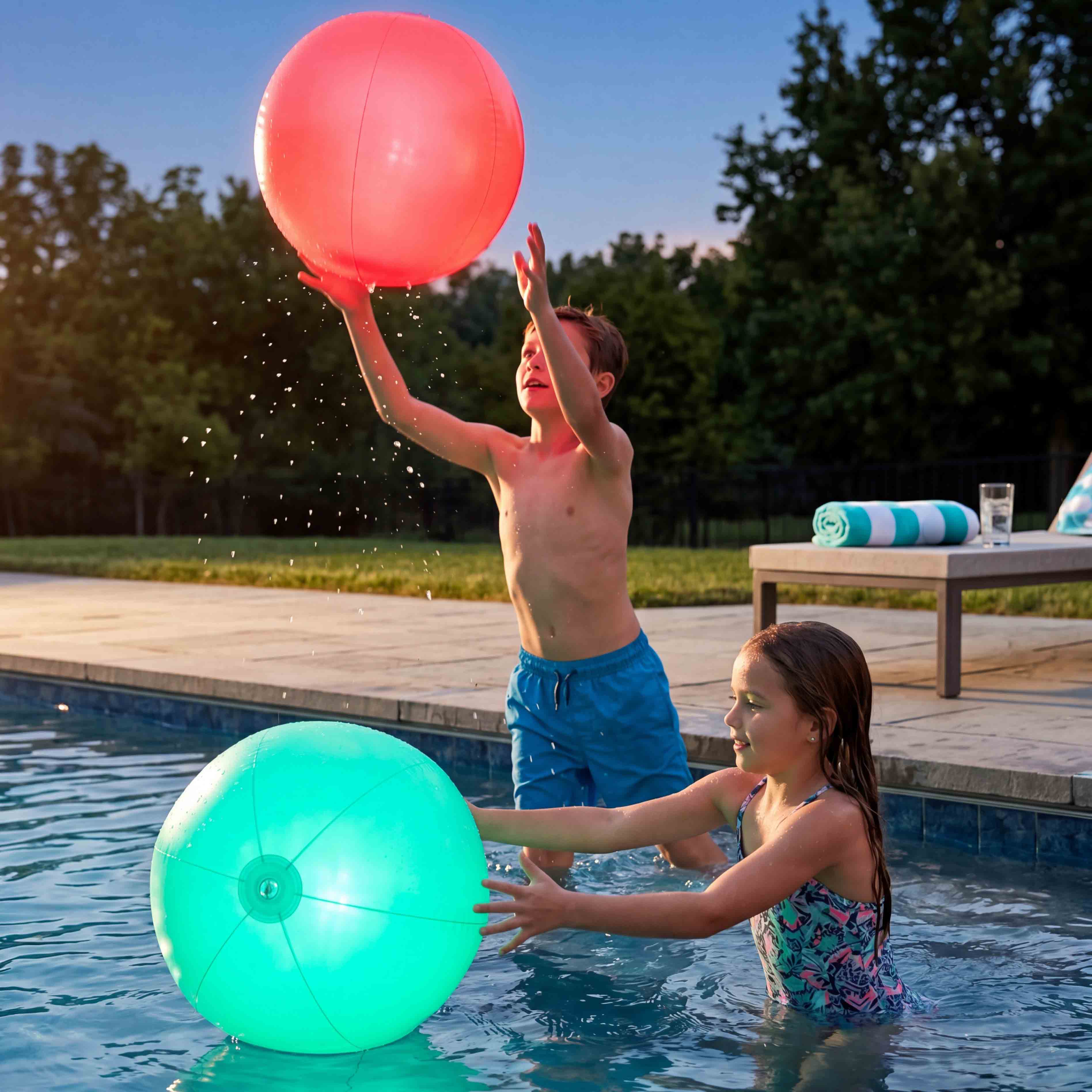 Inflatable LED Glowing Balls Set of 2 Color Change With Remote