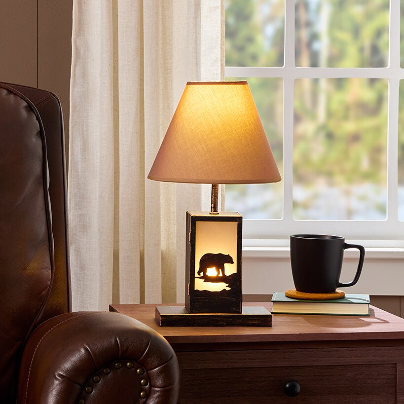 Woodland Animal Silhouette Tabletop Lamp