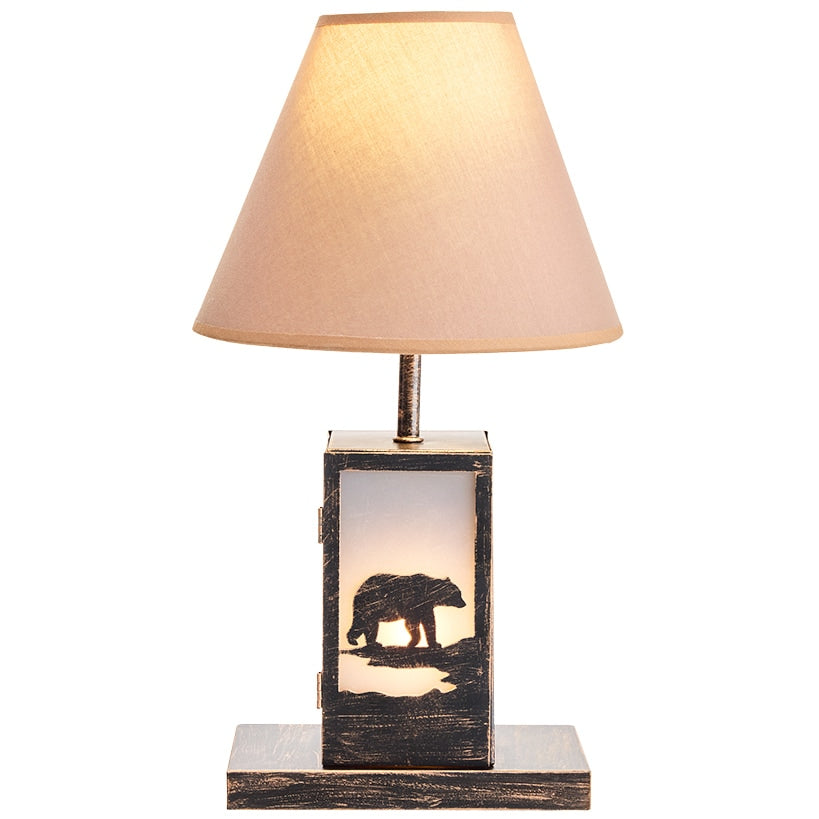 Woodland Animal Silhouette Tabletop Lamp