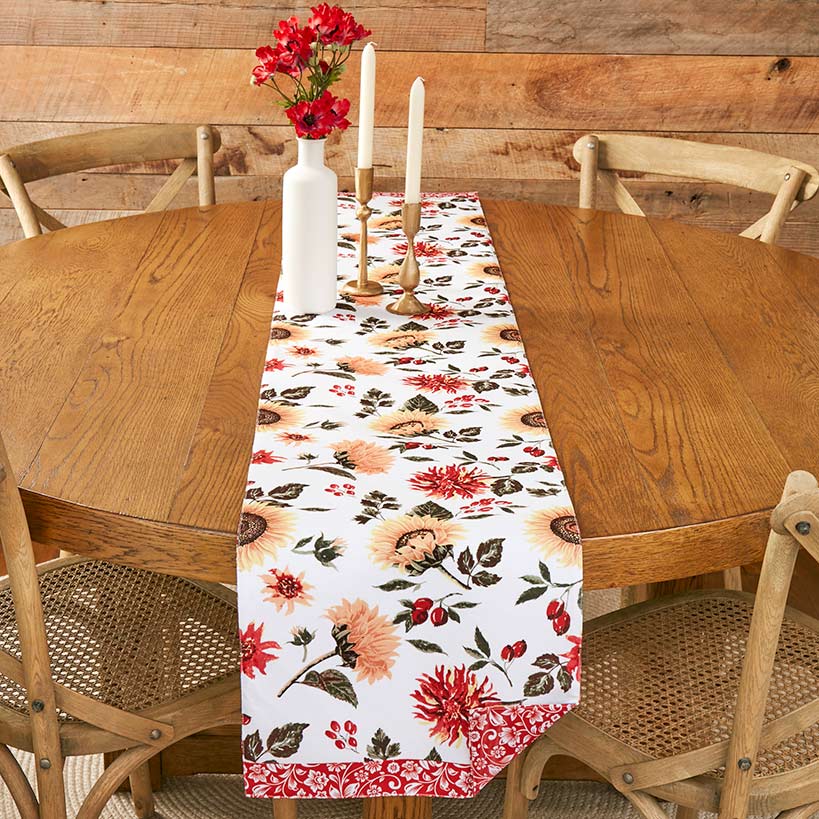 Jacobean Sunflower Table Runner or Set of 4 Placemats