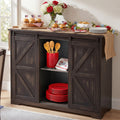 Kitchen Buffet Wooden Cabinet with Sliding Barn-Doors