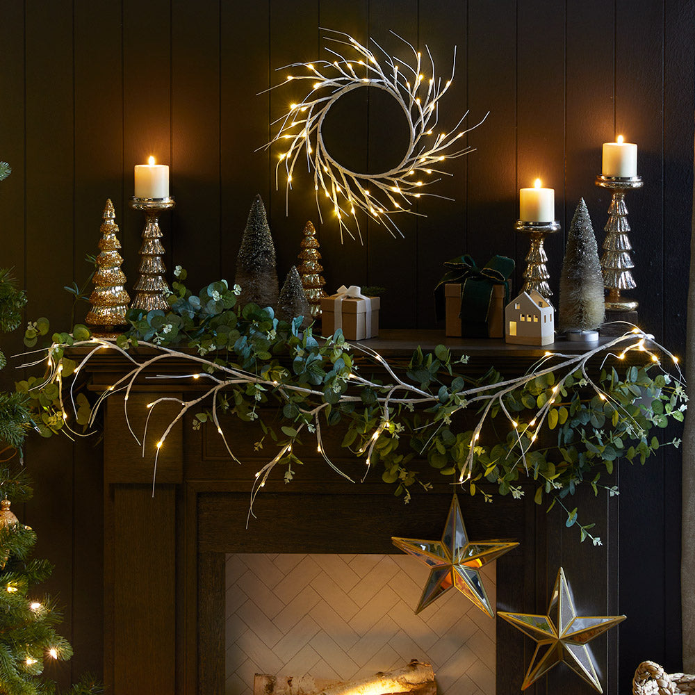 Lighted Winter Birch Garland V6895