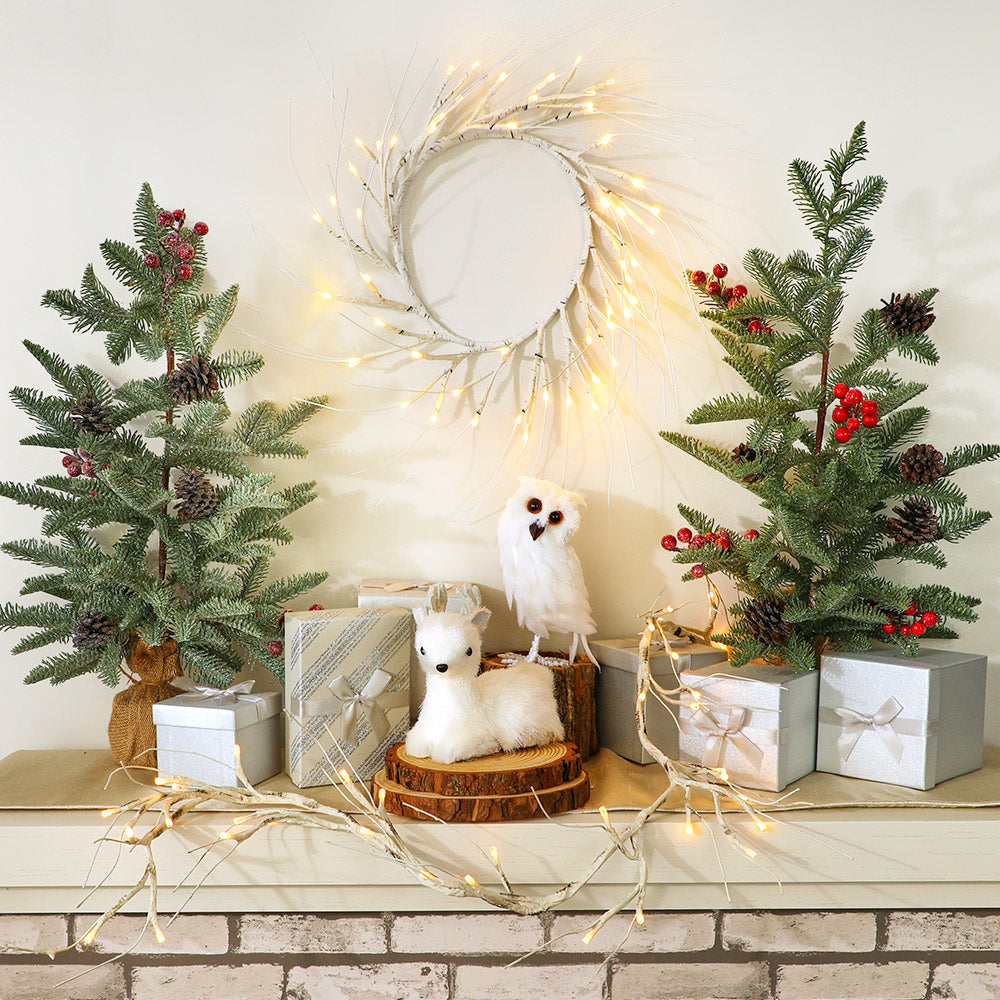 Lighted Winter Birch Garland V6895