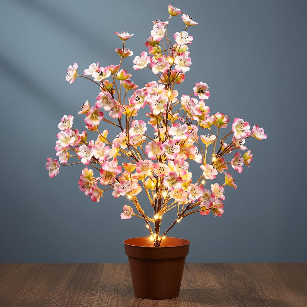 Lighted Flower Table Trees - Blue, Blush, or Pink W24444