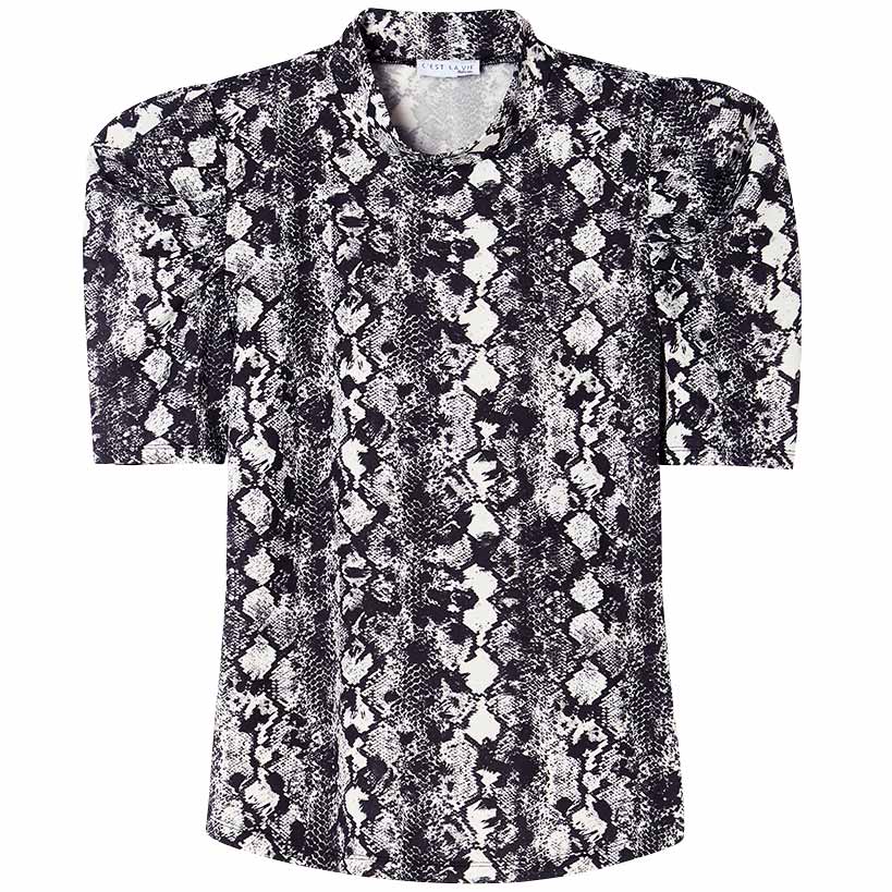 Women's Mock Neck Puff Sleeve Blouse