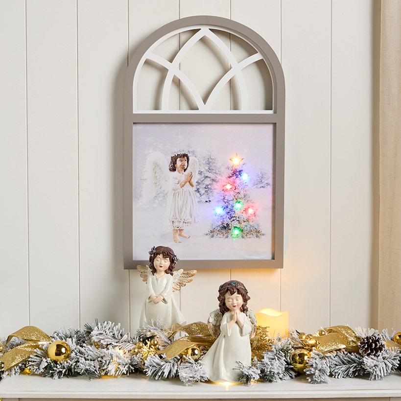 Christmas Angel Framed Lighted Wall Art