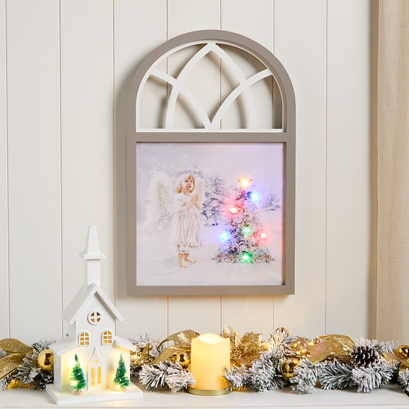 Christmas Angel Framed Lighted Wall Art