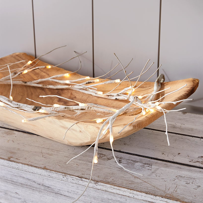 Lighted Winter Birch Garland V6895