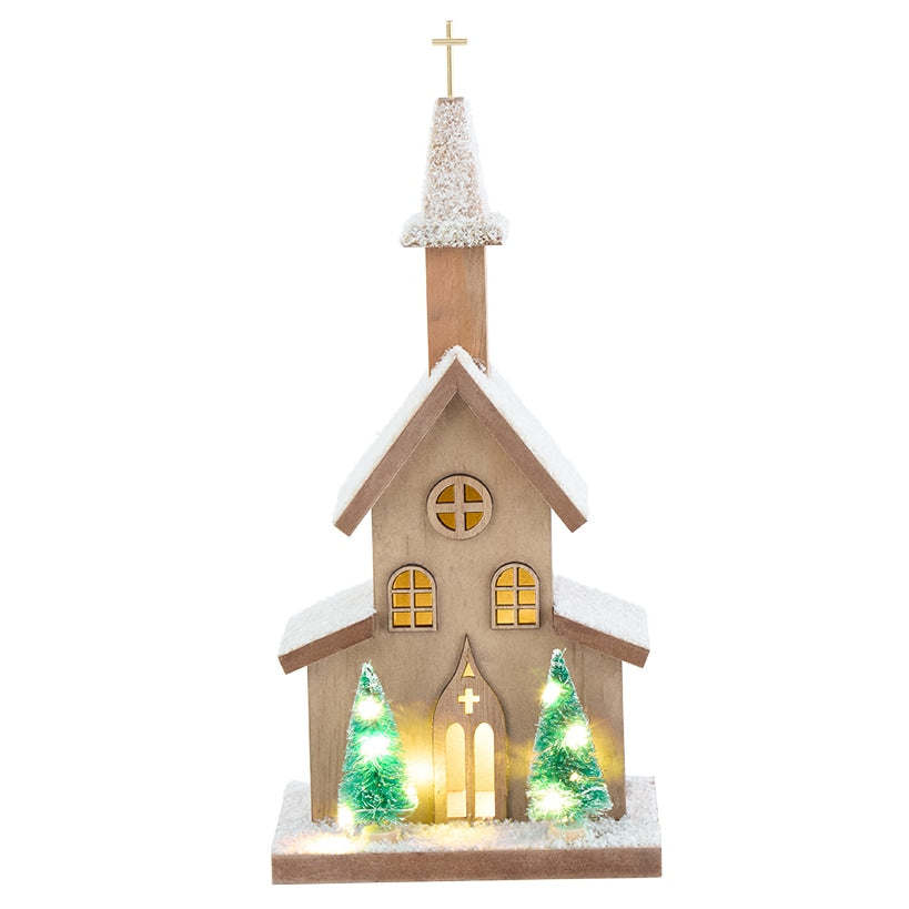 Lighted Country Church Decor A2238
