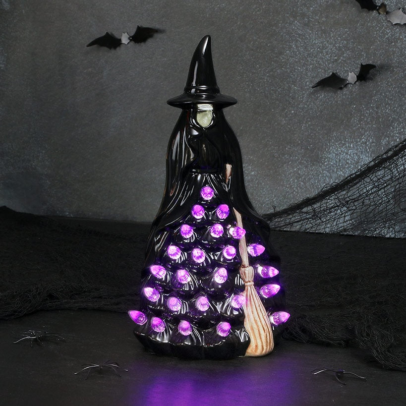 Halloween Witch Or Spirit LED Lighted Ceramic Tabletop Decor