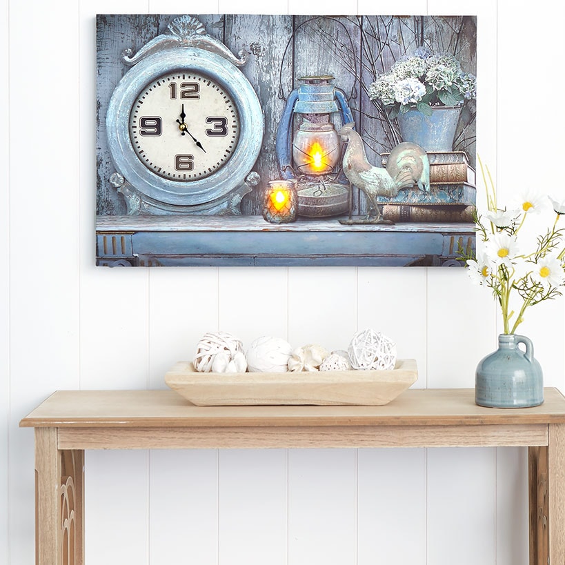 Themed Lighted Clock Wall Art