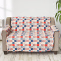 Patriotic Check Quilted Furniture Cover Loveseat