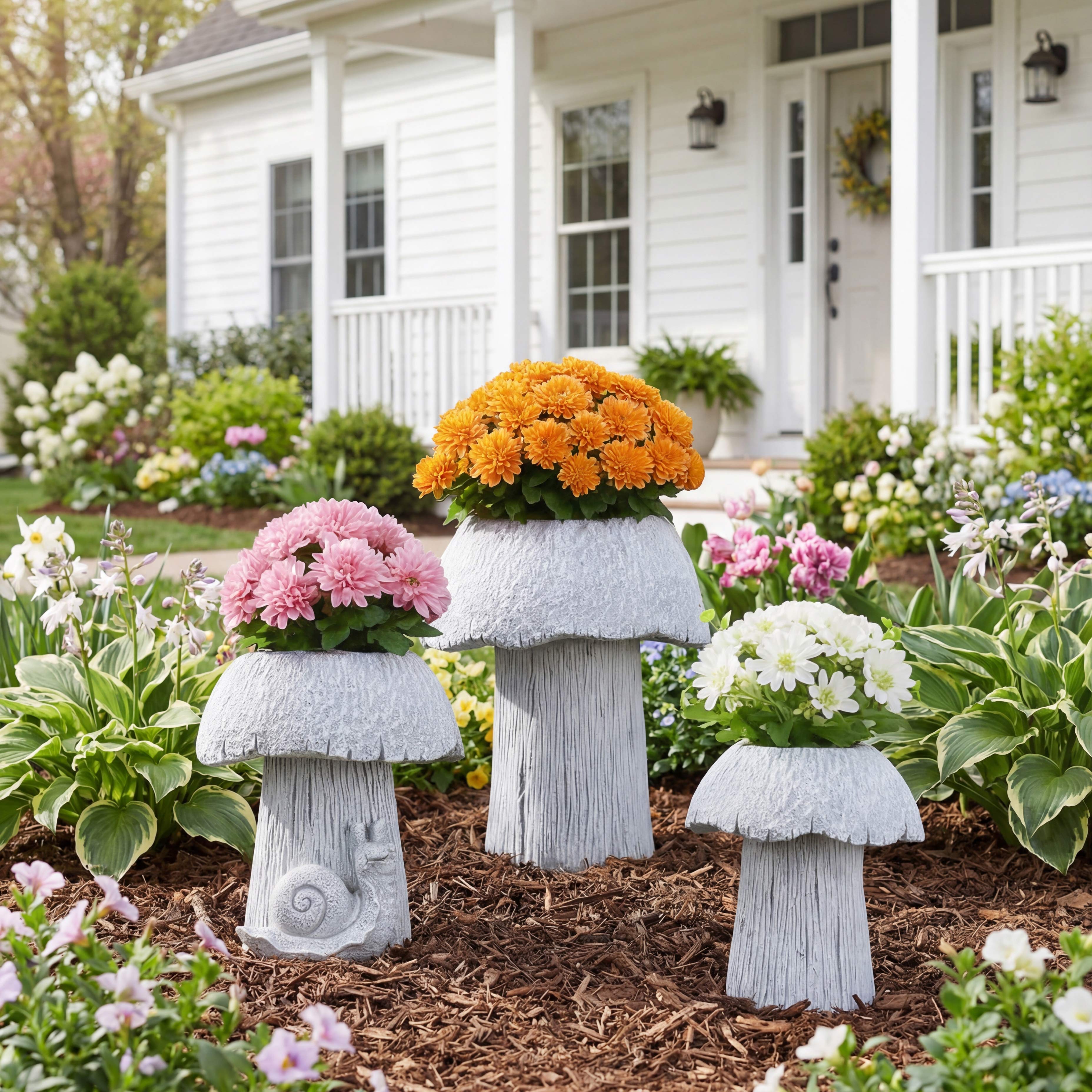 Mushroom Planter Gray Garden W352352
